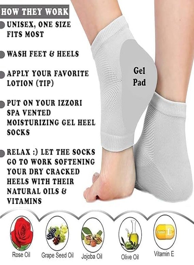 Meliora Silicone Gel Heel Socks for Dry Hard Cracked Heel Repair Pad, Swelling & Pain Relief, Cushion Support, Foot Care, Ankle Protection, Plantar Fasciitis for Men and Women (Multicolor, 1) - Image 2