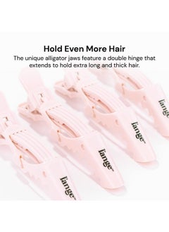 L'ANGE HAIR L’ange Alligator Hair Clips | Wide Teeth | Double-Hinged Design | For Sectioning & Securing Hair | Professional Styling Results | 4-Pack (Blush)  - Image 2