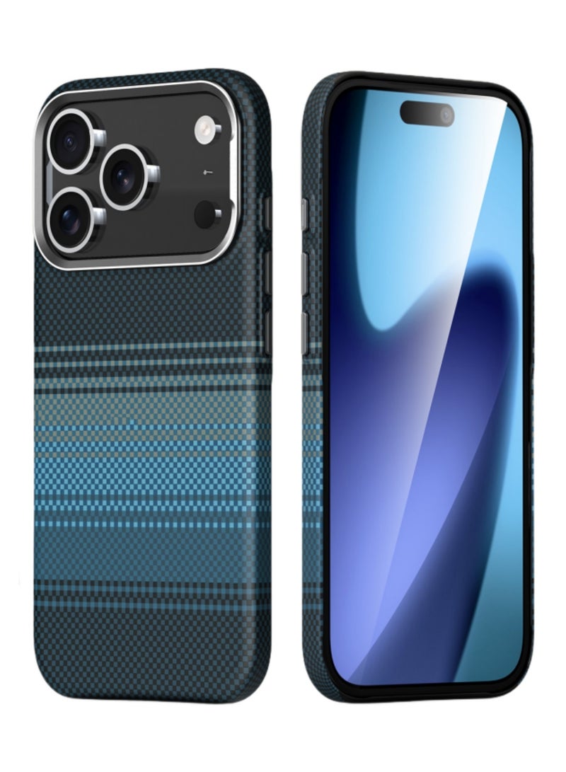 Adando Ultra-Slim Magnetic Case for iPhone 17 Pro Max, Business Men Slim Magnetic Anti Fall Cover Compatible with MagSafe, Aramid Fiber Textures Design Thin & Light Cover with a Caseless Feel (Blue) - Image 1