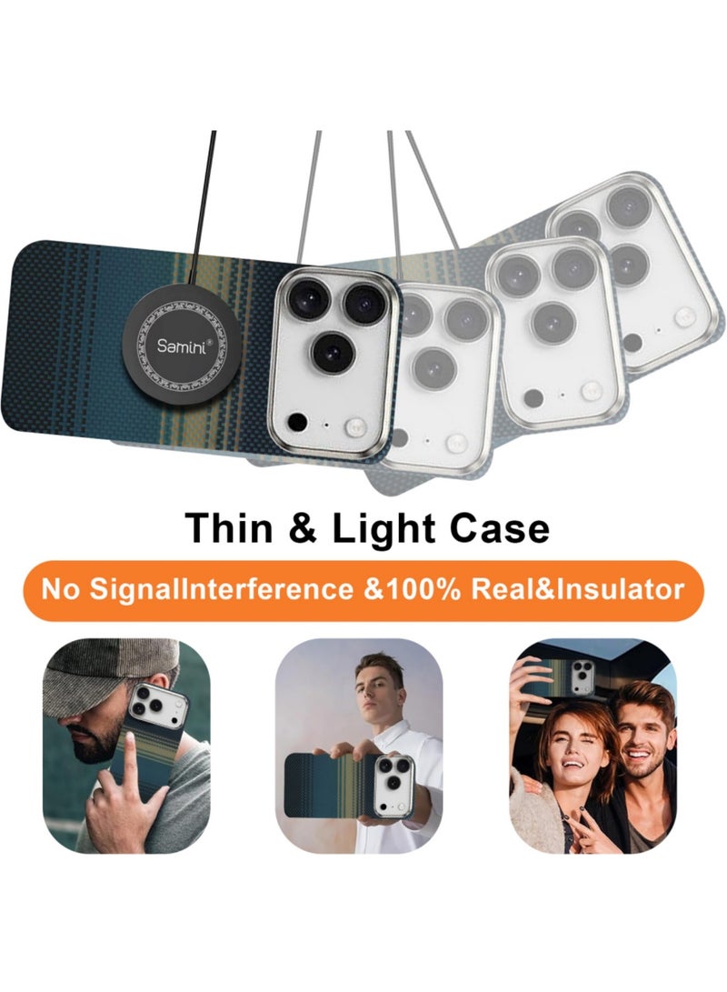 Adando Ultra-Slim Magnetic Case for iPhone 17 Pro Max, Business Men Slim Magnetic Anti Fall Cover Compatible with MagSafe, Aramid Fiber Textures Design Thin & Light Cover with a Caseless Feel (Blue) - Image 4