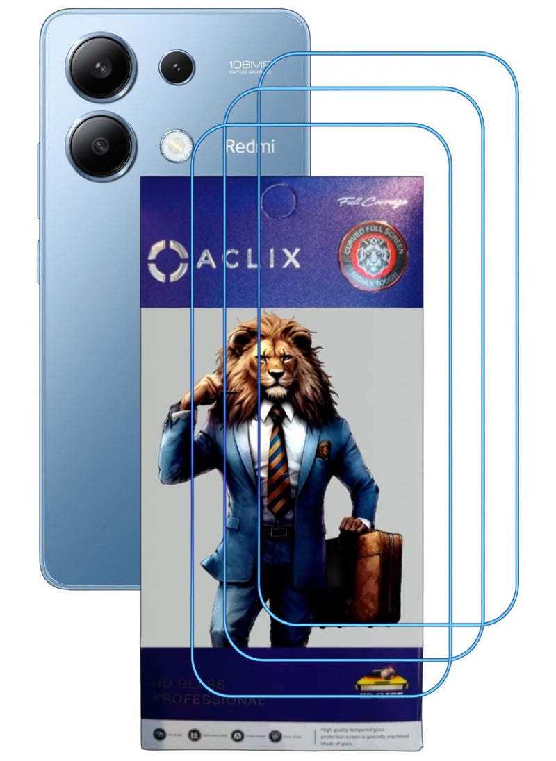 ACLIX 3 Pieces Antistatic ESD Dustproof Premium Quality High Definition Clear Tempered Glass Screen Protector Designed For Xiaomi Redmi Note 13 - Image 1