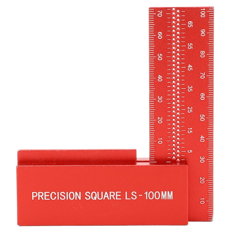 L Shaped Right Angle Ruler: 100mm Aluminum Alloy, High Accuracy, Compact Portable Square - Sturdy Rugged Design, Engineer Square for Carpenters Builders Woodworking Construction Sites - Image 1