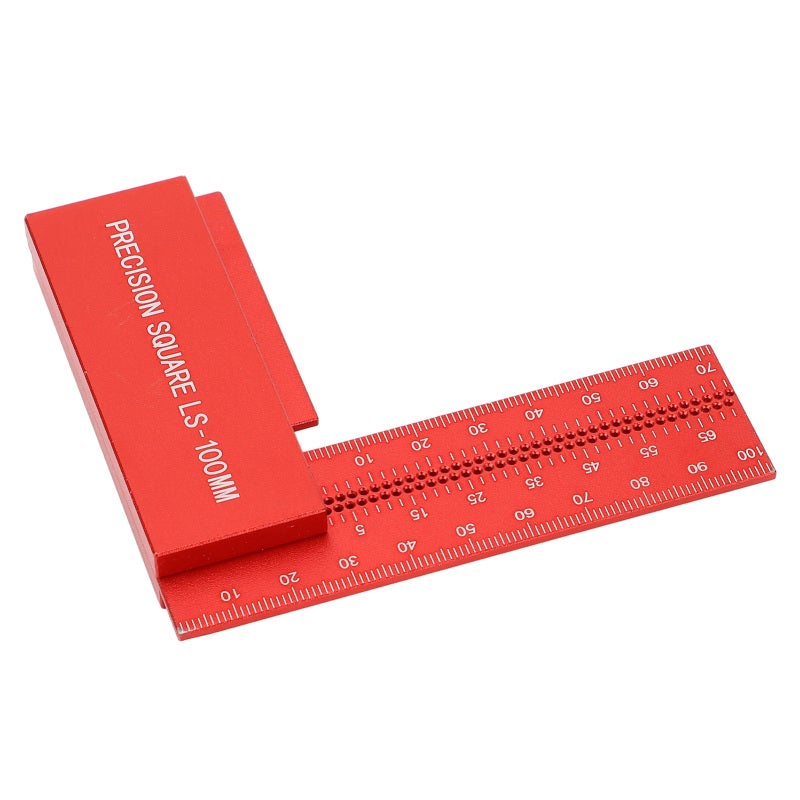L Shaped Right Angle Ruler: 100mm Aluminum Alloy, High Accuracy, Compact Portable Square - Sturdy Rugged Design, Engineer Square for Carpenters Builders Woodworking Construction Sites - Image 3