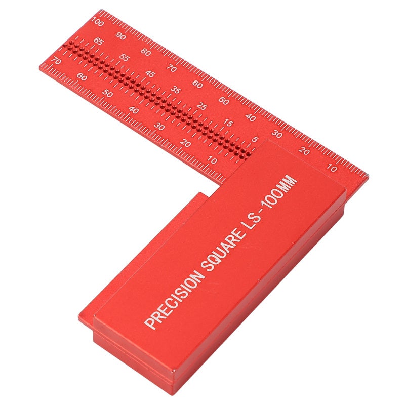 L Shaped Right Angle Ruler: 100mm Aluminum Alloy, High Accuracy, Compact Portable Square - Sturdy Rugged Design, Engineer Square for Carpenters Builders Woodworking Construction Sites - Image 4