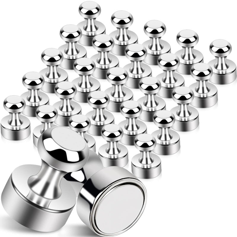 MIN CI 25Pcs Strong Fridge Magnets, Refrigerator Magnets for Whiteboard, Magnetic Push Pins Small Whiteboard Magnets for Classroom, Magnetic Decorative Magnets, Locker Accessories and Dry Erase Magnets - Image 1