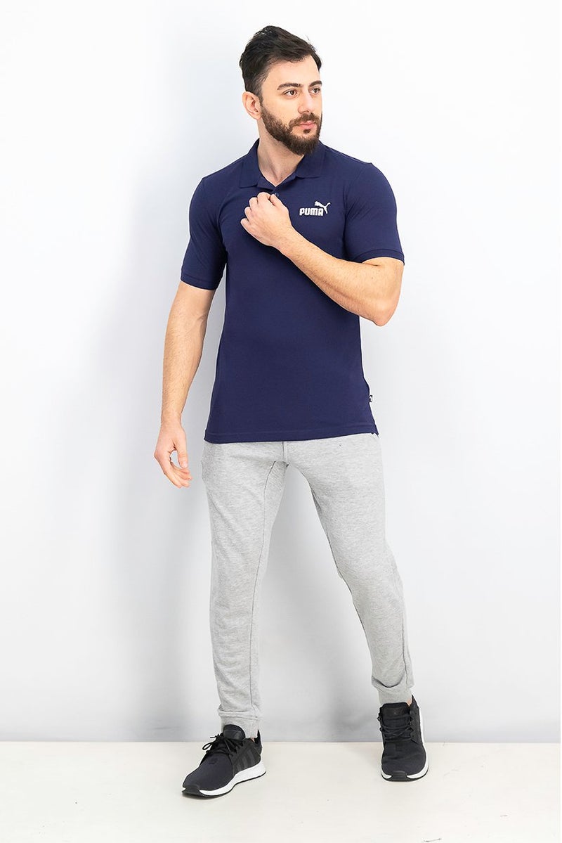 PUMA Men Sportwear Fit Short Sleeves Brand Logo Polo Shirt, Navy  - Image 3