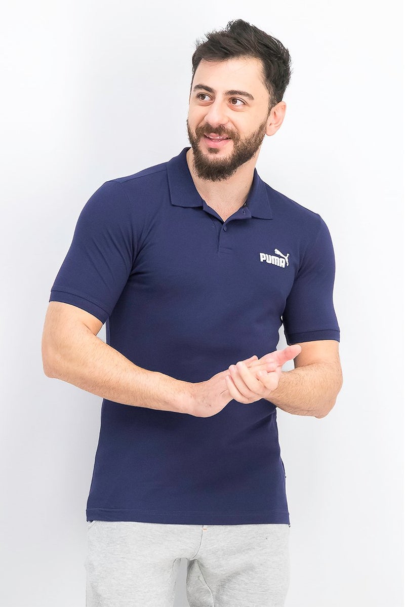 PUMA Men Sportwear Fit Short Sleeves Brand Logo Polo Shirt, Navy  - Image 1