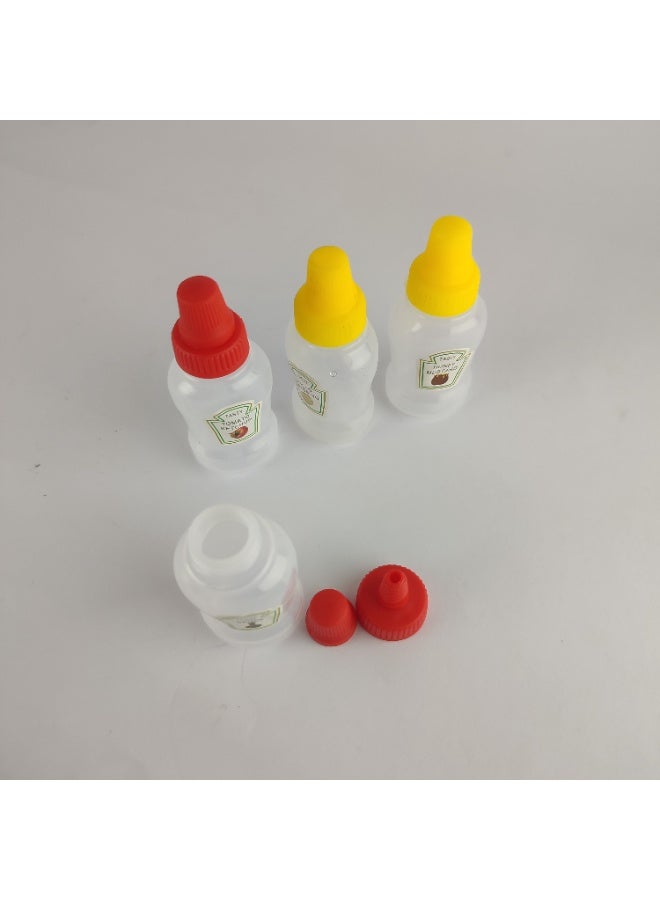 4-Piece Small Plastic Sauce Bottles – For Ketchup, Mayonnaise & Condiments - Image 3