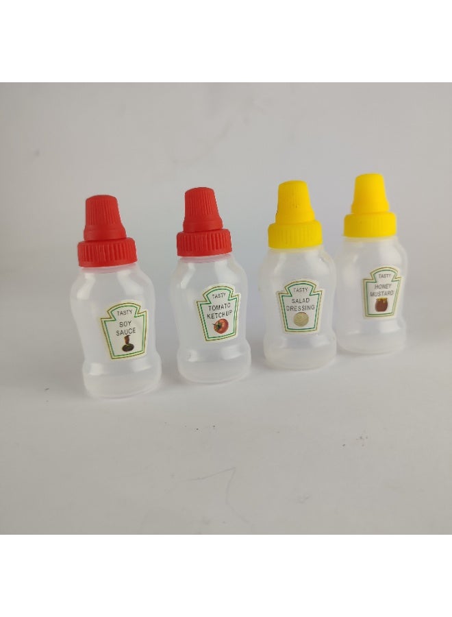 4-Piece Small Plastic Sauce Bottles – For Ketchup, Mayonnaise & Condiments - Image 1