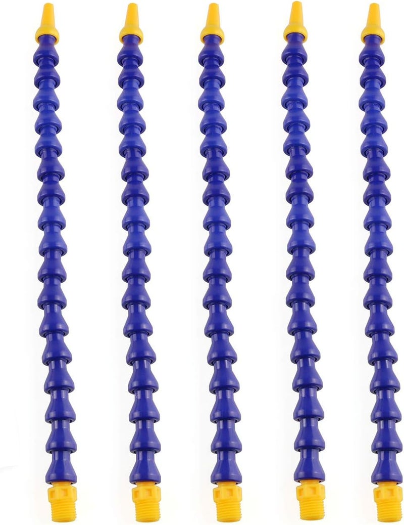 Eoutstanding 5PCS 30cm 1/4Inch Thread Round Nozzle Flexible Plastic Water Oil Coolant Pipe Hose Tube for Lathe Milling CNC Machine - Image 1