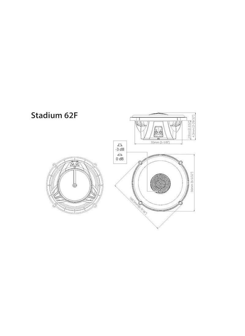 JBL JBL Harman Kardon Stadium 62F 2-Way Car Speaker Set 255 Watt Car Speaker Boxes 165 mm Black  - Image 5