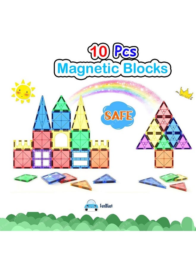 FunBlast FunBlast Magnet Building Blocks for Kids, Magnetic Blocks for Kids Toys for 3+ Yrs Old Boys Girls, DIY Educational STEM Toy for 3+ Years Kids, Learning and Construction Toys (10 Pcs)  - Image 4