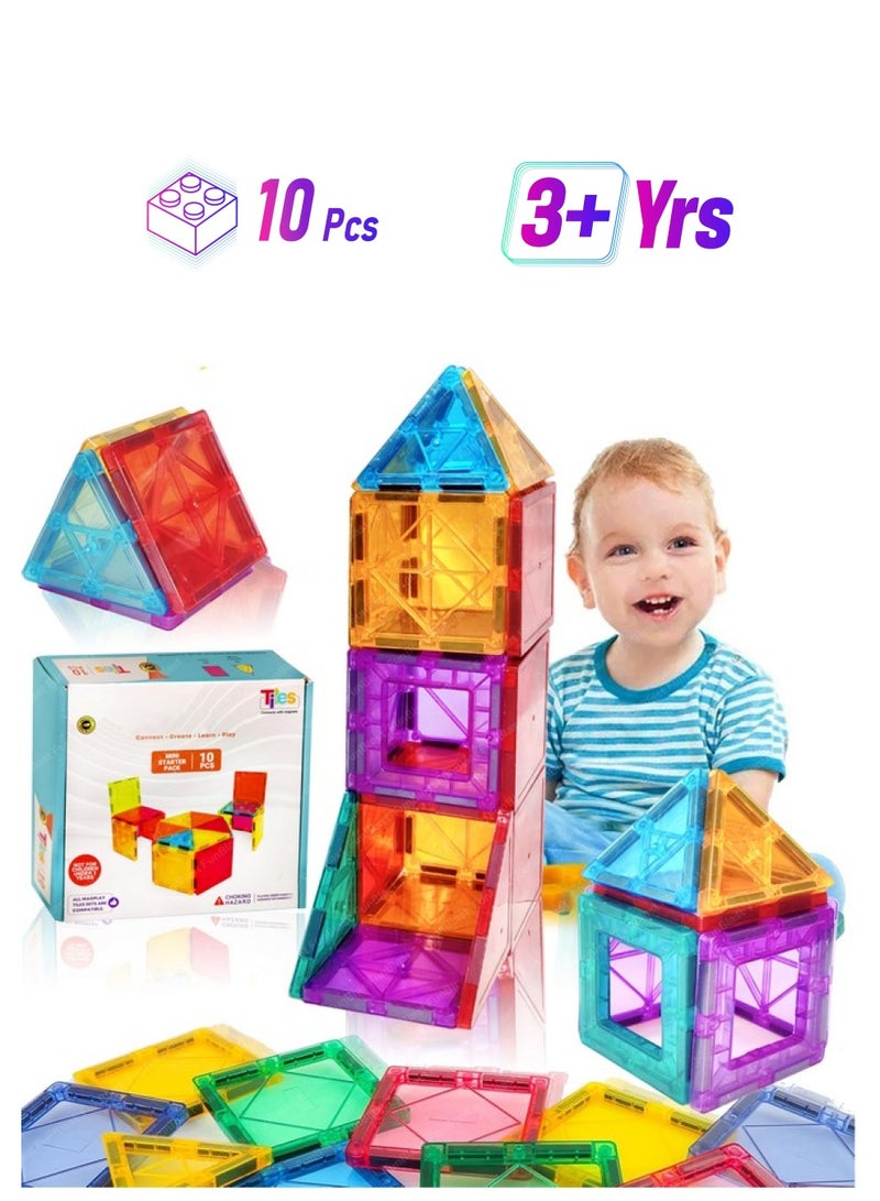 FunBlast Magnet Building Blocks for Kids, Magnetic Blocks for Kids Toys for 3+ Yrs Old Boys Girls, DIY Educational STEM Toy for 3+ Years Kids, Learning and Construction Toys (10 Pcs) - Image 1