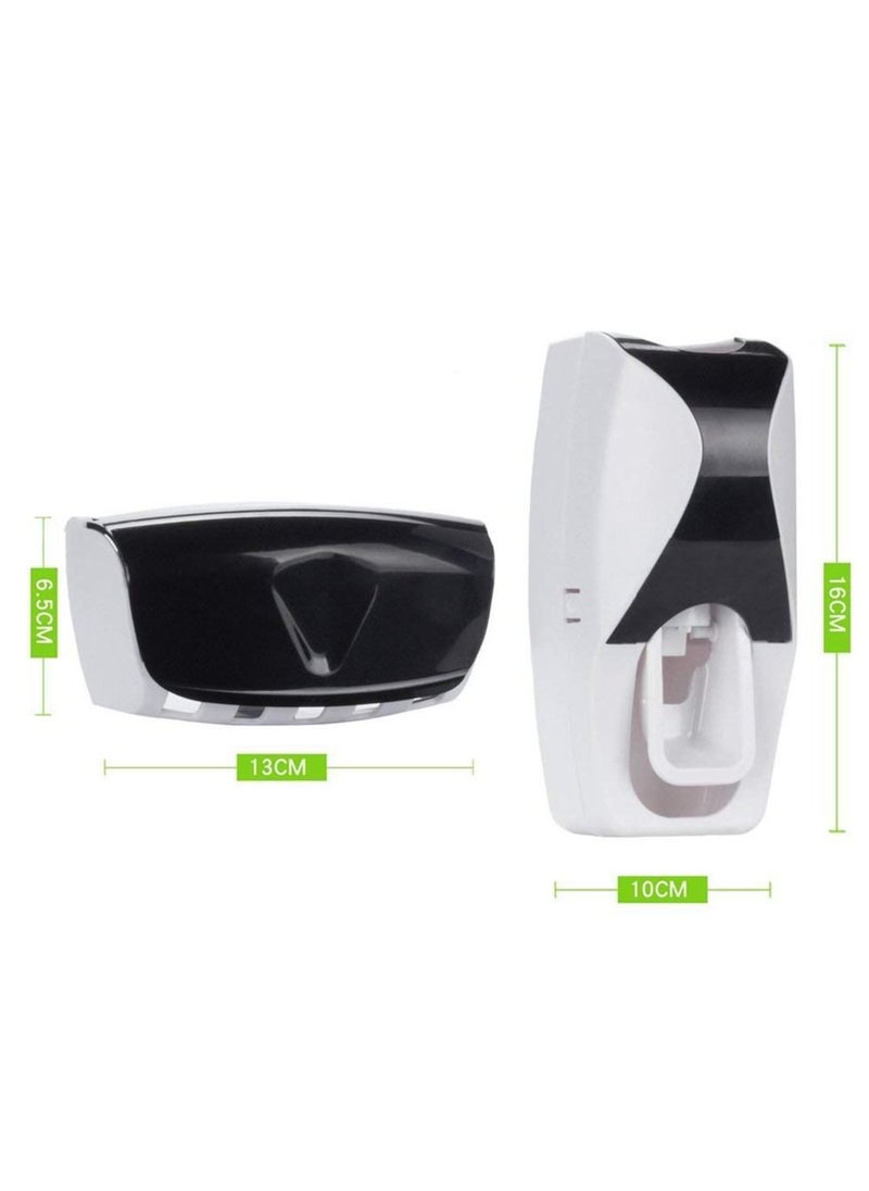 erorex - Toothbrush Holder Automatic Toothpaste Dispenser Multifunctional Wall Mounted Bathroom Storage Organizer Washroom White - Image 1
