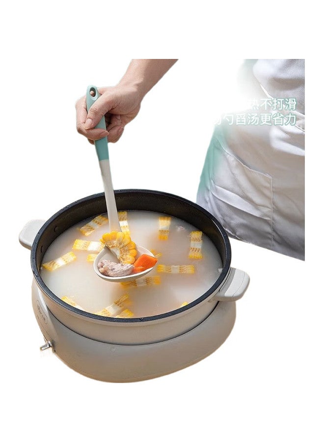 Dipple Soup Ladle, Household Food-Grade Silicone Spoon, Non-Stick Pan Specific, Large Size, Thickened, Long Handle, For Serving Soup And Porridge - Image 1