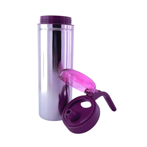 Brunchy Stainless Steel Oil Dispenser 1 Litre - Premium Nozzle, Leak-Proof Oil Pourer Bottle with Handle, Durable Steel Oil Dispenser 1+ Litre for Kitchen Use (Modern, Purple) - Image 1