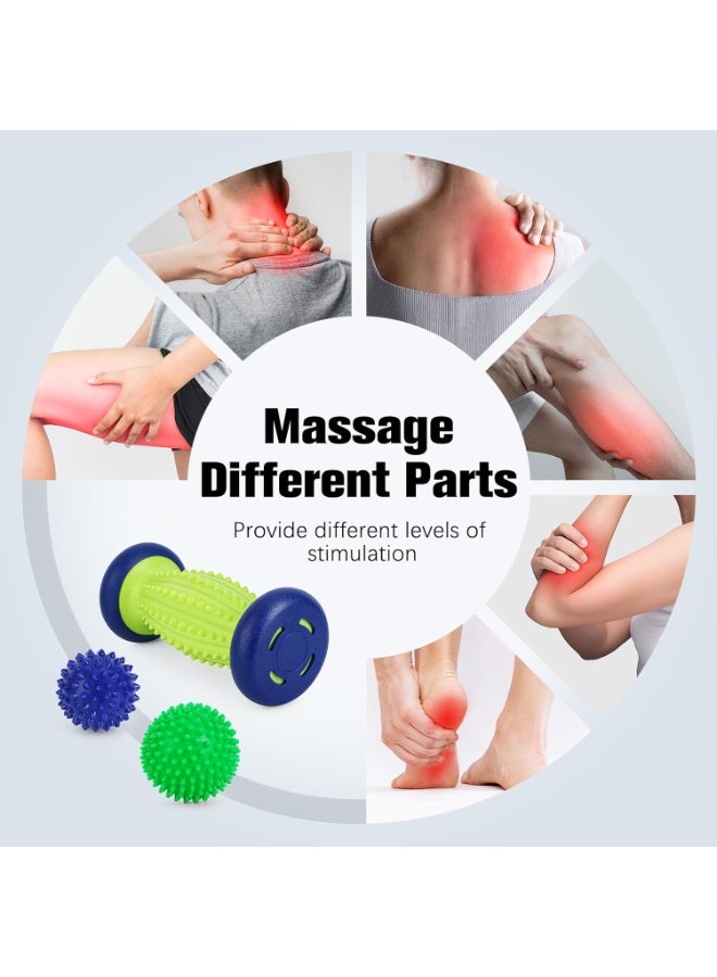 Massage Ball & Foot Roller - 3 in 1 - with Spiky Balls & Lacrosse Ball, Plantar Fasciitis Relief and Heel Spur Relief, Foot Muscle Roller for Trigger Point Massage Tool - Image 5