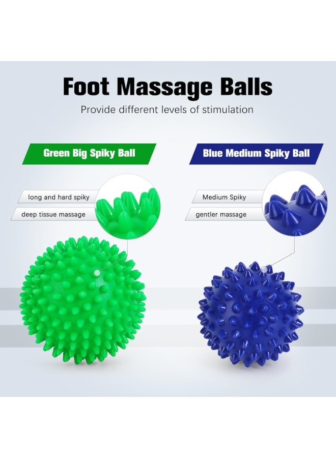 Massage Ball & Foot Roller - 3 in 1 - with Spiky Balls & Lacrosse Ball, Plantar Fasciitis Relief and Heel Spur Relief, Foot Muscle Roller for Trigger Point Massage Tool - Image 3