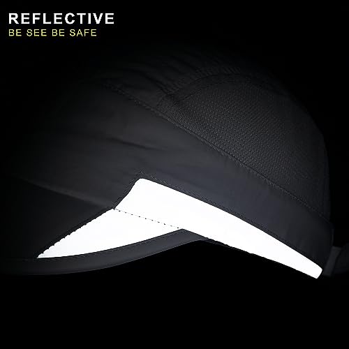 GADIEMKENSD Running Hat, Mens Outdoor Hat Unstructured Baseball Cap UPF 50 UV SPF Exercise Run Caps Reflective Breathable Light Sun Hats Quick Dry Mesh Summer Sports Hat Cap Men Woman Under 10 Gray - Image 3