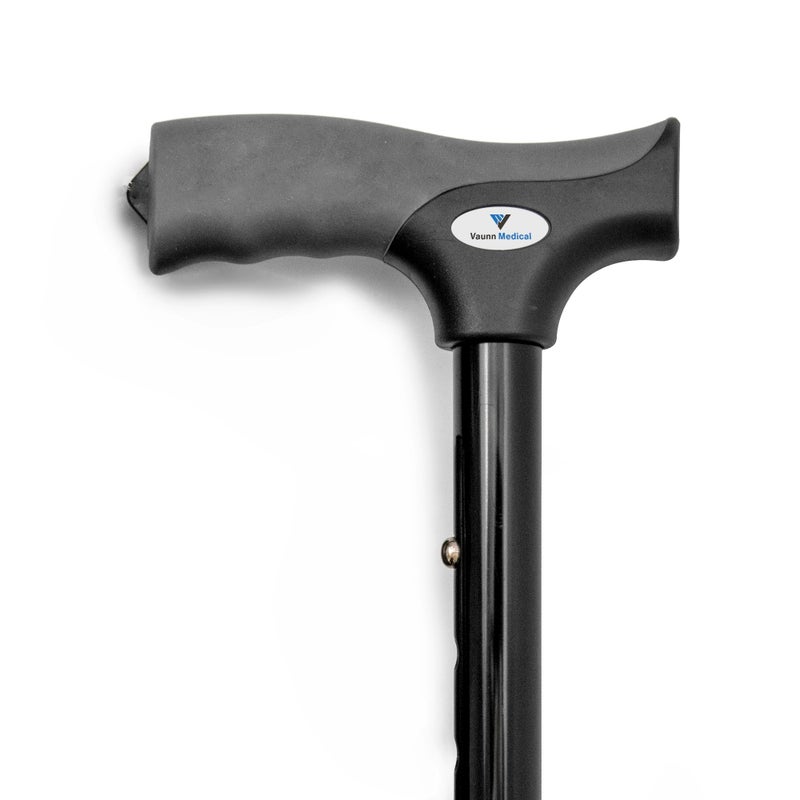 Vaunn FSA/HSA Eligible, Vaunn Medical Easy Grip Height Adjustable Folding Cane/Walking Stick with Strap/Pouch- Compact, Portable, and Safe Walking Assistant- Non-Slip Grip Handle- Men, Women, Elderly - Image 3