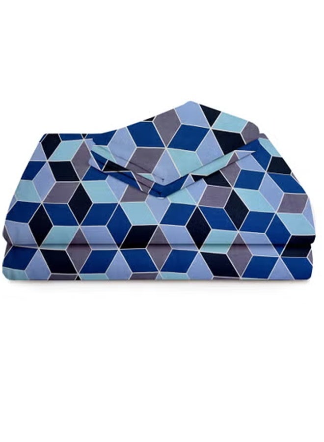 BSB Glace Cotton 180 TC Geometric Cube Pattern Printed Single Bedsheets with 1 King Size Pillow Cover, (60X90 Inches, 4 X 6 Feet) 148*228 cm - Image 3