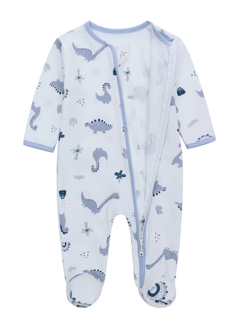 Miracle Baby - Newborn  baby rompers with zipper 100% cotton long sleeve baby pajamas footies baby clothes - Image 1
