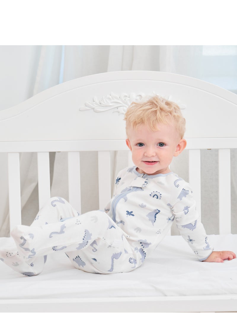 Miracle Baby - Newborn  baby rompers with zipper 100% cotton long sleeve baby pajamas footies baby clothes - Image 1