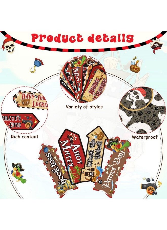 Chinco - 20 Pieces Pirate Party Sign Pirate Party Supplies Skull Sign Pirate Theme Party Decorations Kids Birthday Party Favors - Image 1