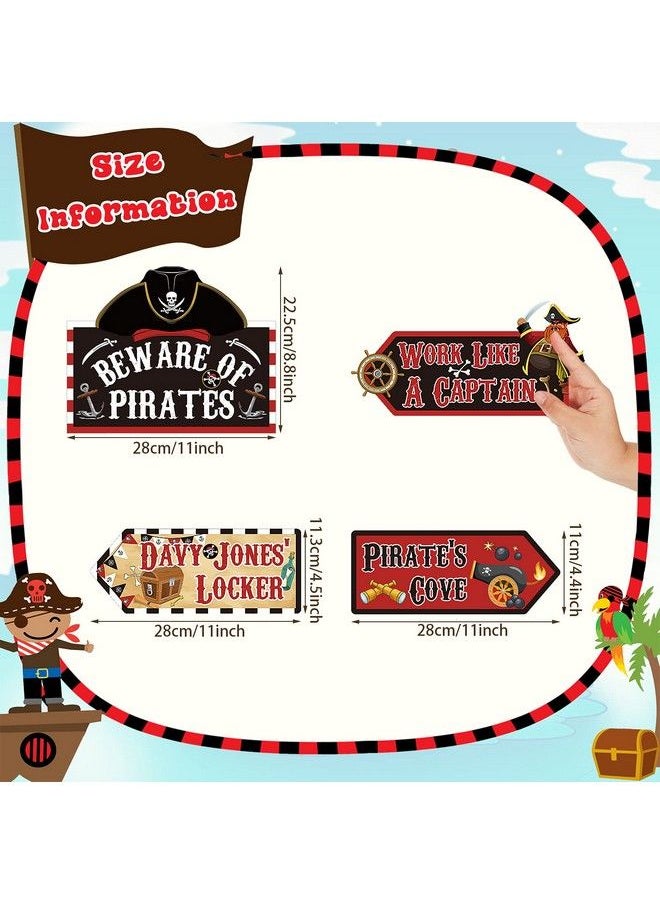 Chinco - 20 Pieces Pirate Party Sign Pirate Party Supplies Skull Sign Pirate Theme Party Decorations Kids Birthday Party Favors - Image 1