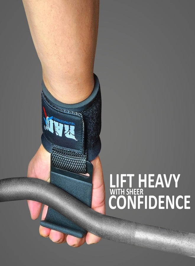 RAD Weight Lifting Hooks for Men & Women – Heavy Duty Gym Hooks with Thick Wrist Padding – Lifting Straps with Hooks for Deadlifts, Pull-Ups, Rows & Powerlifting – Black (Pair) - Image 5