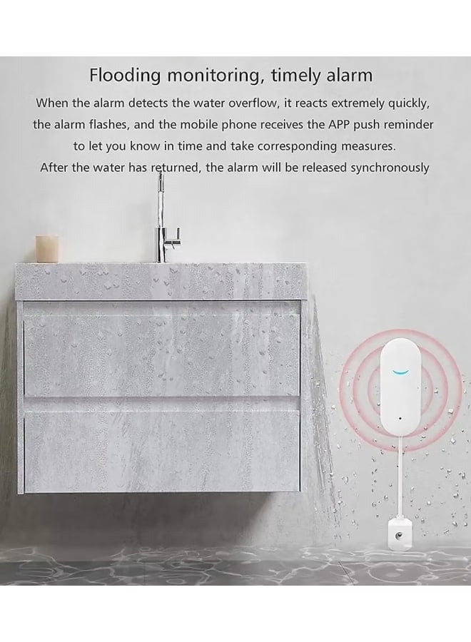 تويا إنذار مستشعر تسرب المياه الذكي من تويا بتقنية WiFi مع صفارة الإنذار - Image 2