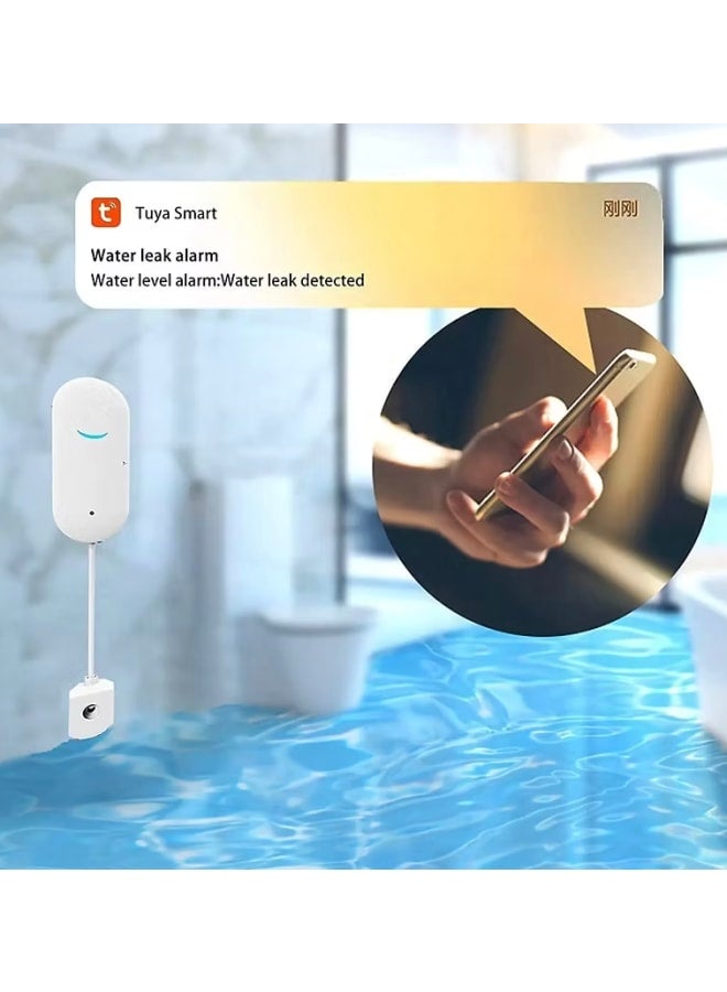 تويا إنذار مستشعر تسرب المياه الذكي من تويا بتقنية WiFi مع صفارة الإنذار - Image 3