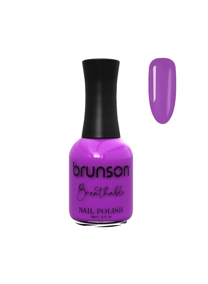 Brunson Breathable Nail Polish Halal Nail Lacquer Wudu Friendly Quick Dry Long-Lasting Easy Peel Off Glossy Shine Water Based Nail Paint 18ml