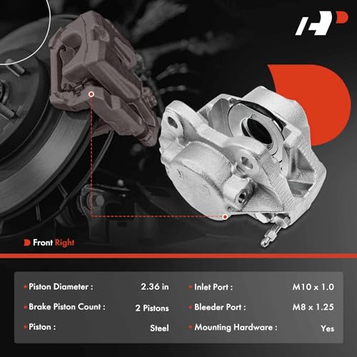 A-Premium Disc Brake Caliper Assembly Compatible with Select Mercedes-Benz Models - W123 230/240D/280E/300D, C123 280CE /300CD/300TD - Front Right Passenger Side - Image 2
