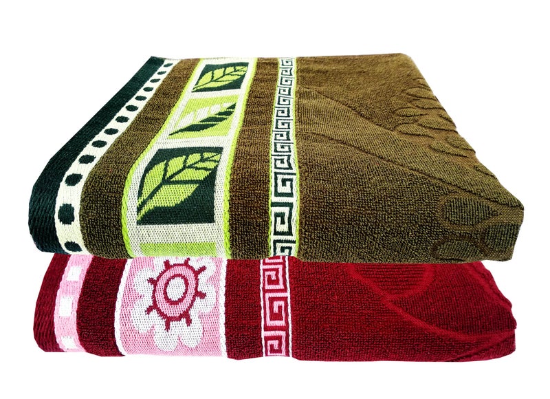 Space Fly Cotton Bath Towel for Men, Women and Girl | Cotton Towel for Bath Large Size | 500 GSM | Bathing Towel | Bath Towel Set of 2 - Image 1