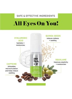 NO B. S. NO BAD STUFF No Bs Caffeine Eye Cream With Pure Hyaluronic Acid And Plantbased Squalane Oil. Coffee Bean Under Eye Cream For Dark Circles And Puffiness. Includes A Free Skincare Sample.  - Image 3