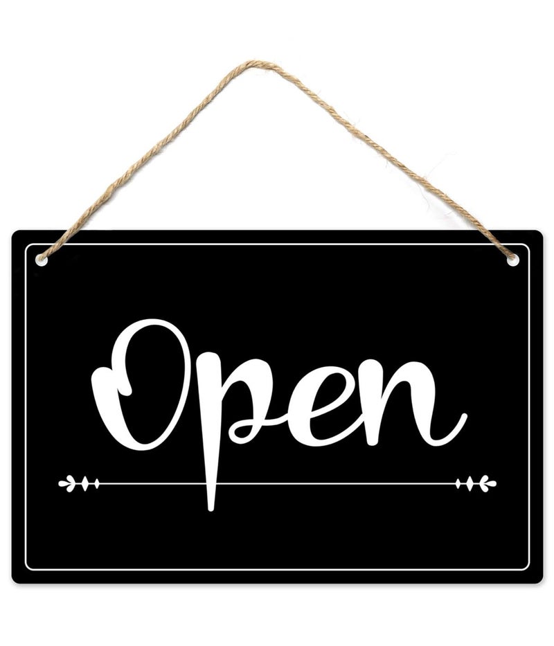 Fun-Plus Open Closed Board, 12x8 PVC Plastic Double Sided Hanging Sign, High Precision Printing, Water Proof, Open and Closed Sign for Business, Retail Store Supplies - Image 1