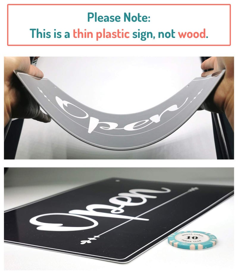 Fun-Plus Open Closed Board, 12x8 PVC Plastic Double Sided Hanging Sign, High Precision Printing, Water Proof, Open and Closed Sign for Business, Retail Store Supplies - Image 4