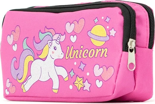 اوبلاند Girls Pencil Case Large Two Compartments Barbie Unicorn Cute Monkey Printed Fabric Durable