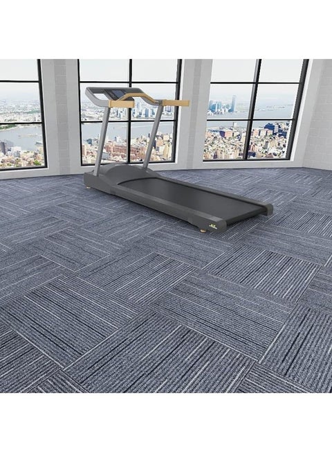 Carpet Tiles with PVC Padding Attached Commercial Grade Non-Slip Indoor Nordic Style Floor Tiles For Home Office Gym, Polypropylene, 50cmx50cm/1 Tile (1pcs Grey)