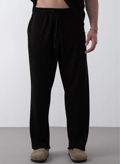 Marrakech Drawstring Casual Trousers for Men - Burnt Umber