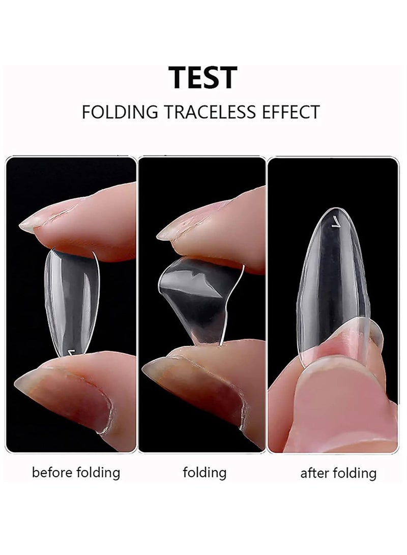 Red Blossom Almond Fake Nails 500pcs Press on Nails Pre-shape Gel Nail Tips for Full Cover Acrylic Nails French False Nails For Nail Extension Nail Art, Home DIY Nail Salon 12 Sizes False Gelly Tips  - Image 3