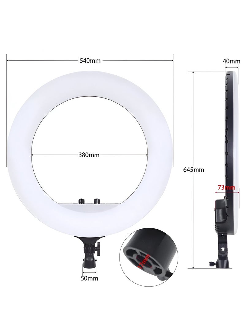 VENDIX - 54cm LED Ring Light with Multicolour Modes, Adjustable 198cm Tripod Stand, 10 Brightness Levels for Photography, Makeup, Video CALLS & Content Creation - Image 1