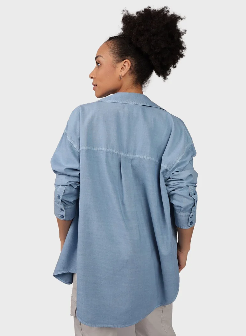 American Eagle Button Down With Patch Pocket Shirt