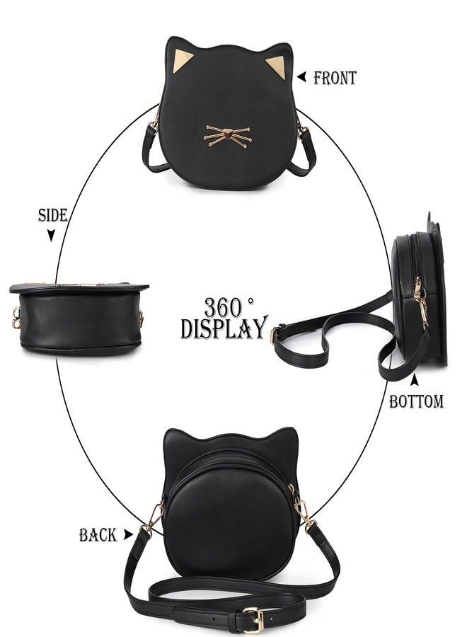 Gladdon Cat Crossbody Bag for Teen Girls Novelty Cute Purses Birthday Gifts Black - Image 5