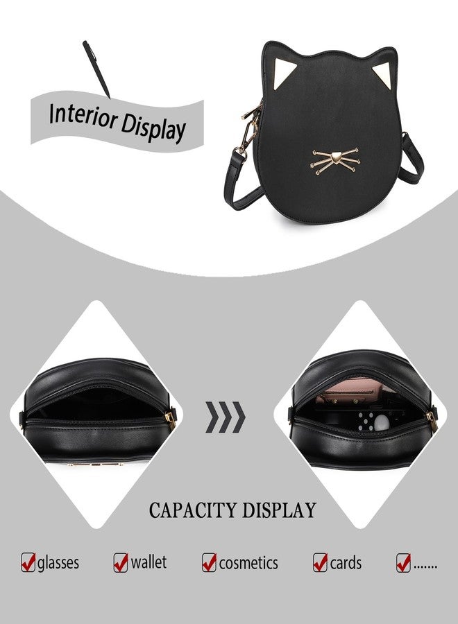 Gladdon Cat Crossbody Bag for Teen Girls Novelty Cute Purses Birthday Gifts Black - Image 3