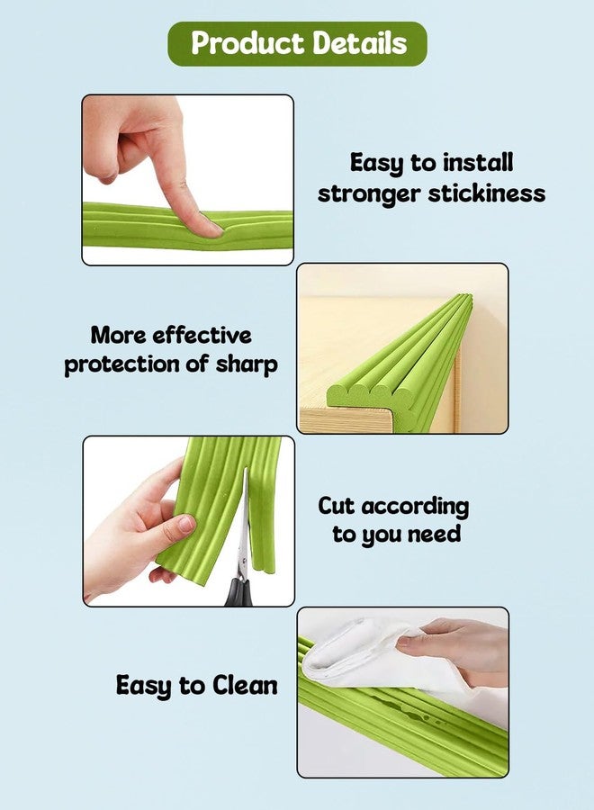 SYGA Baby Safety Strip Furniture Edge Guard Cushion Corner Cover with Tape Infant Bump Protector (Green) - Image 4