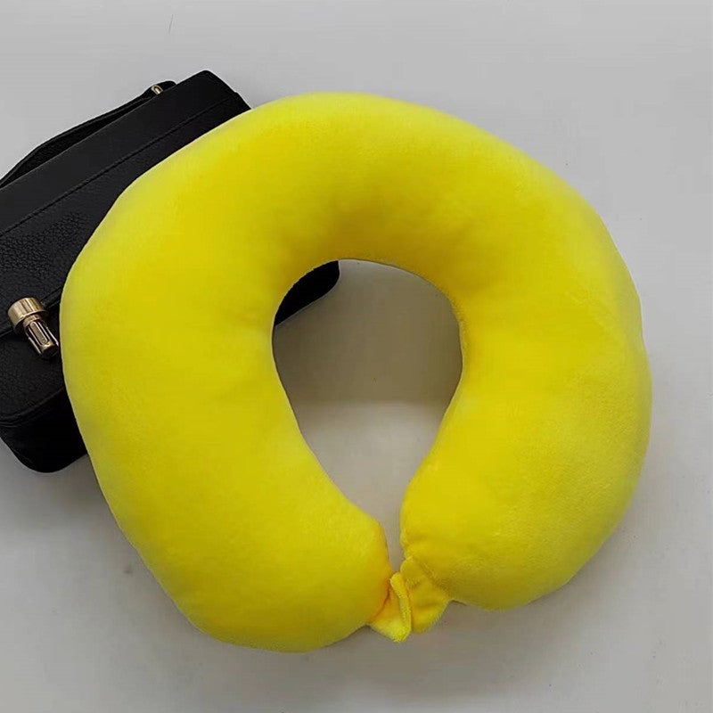 إسكدنيا U-shaped Pillow Cervical Neck Protection Pillow Neck Pillow Travel Sleeping Car Portable Massage Nap PP Cotton U-shaped Pillow Yellow