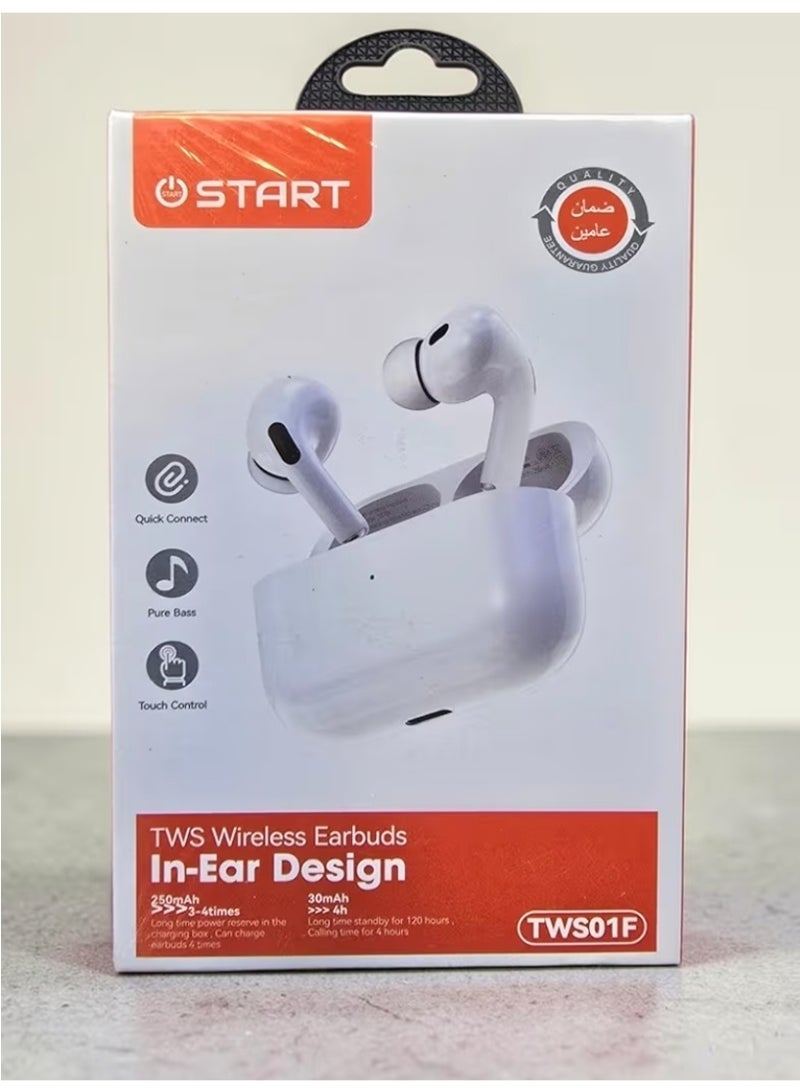 Starte START TWS01F In-Ear Buds Pro Bluetooth Headphones with Wireless Charging, Noise Cancellation, HiFi Stereo Sound, Fast Charging with Wireless Charging Case, Suitable for Sports, Calls, and Travel, Local Warranty - Image 1
