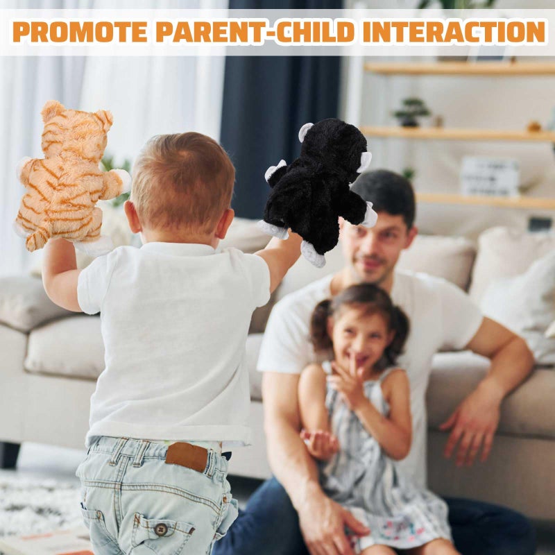 Liliful 6 Pieces Animal Hand Puppets Kids Hand Puppets with Working Mouth Animal Toddler Plush Toy for Show Theater Birthday Easter Basket Stuffers - Image 4